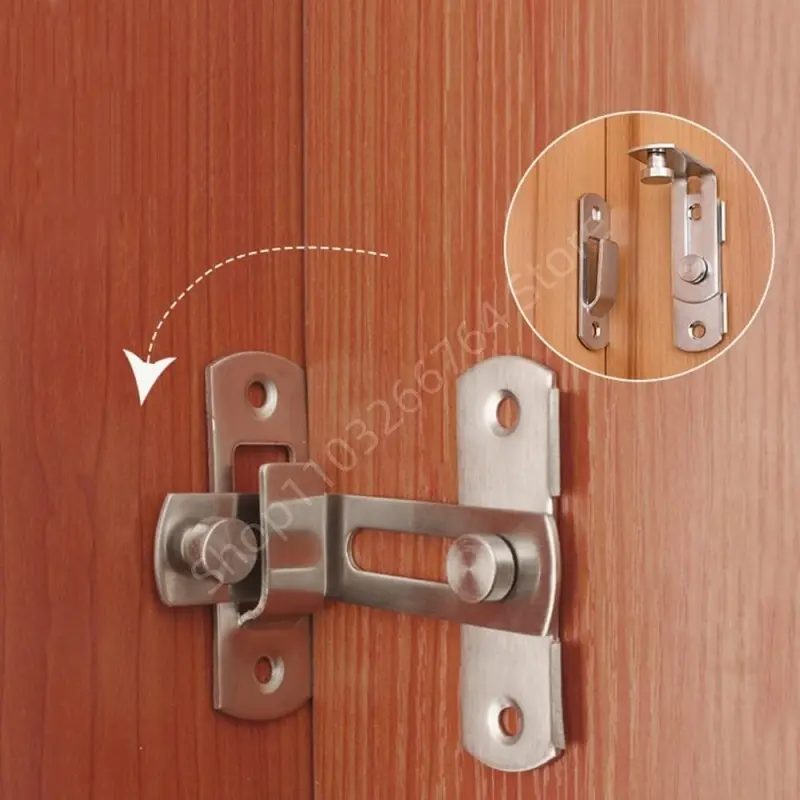 Universal Door Lock Guard Latch 90° Stainless Steel Toggle Latch Sliding Barn Door Lock Wine Cabinet Closet Right Angle Lock