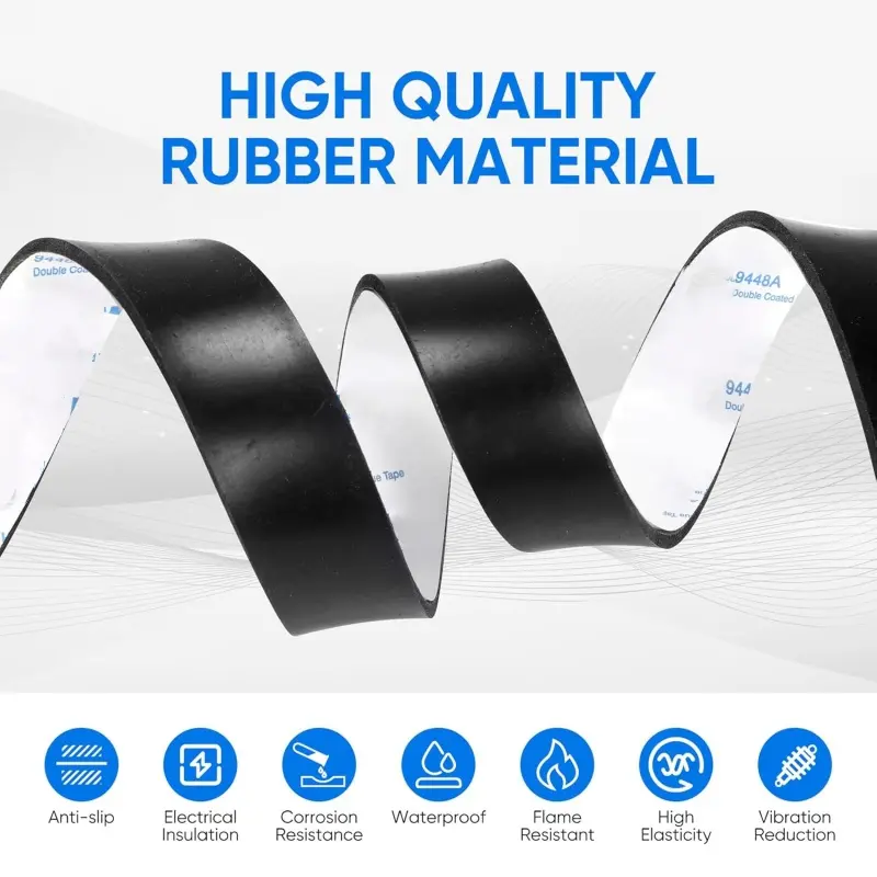 50cm Black Self Adhesive Silicone Rubber Strip High Temperature Resistant Anti-Slip Shock Absorption Collision Avoidance Strip