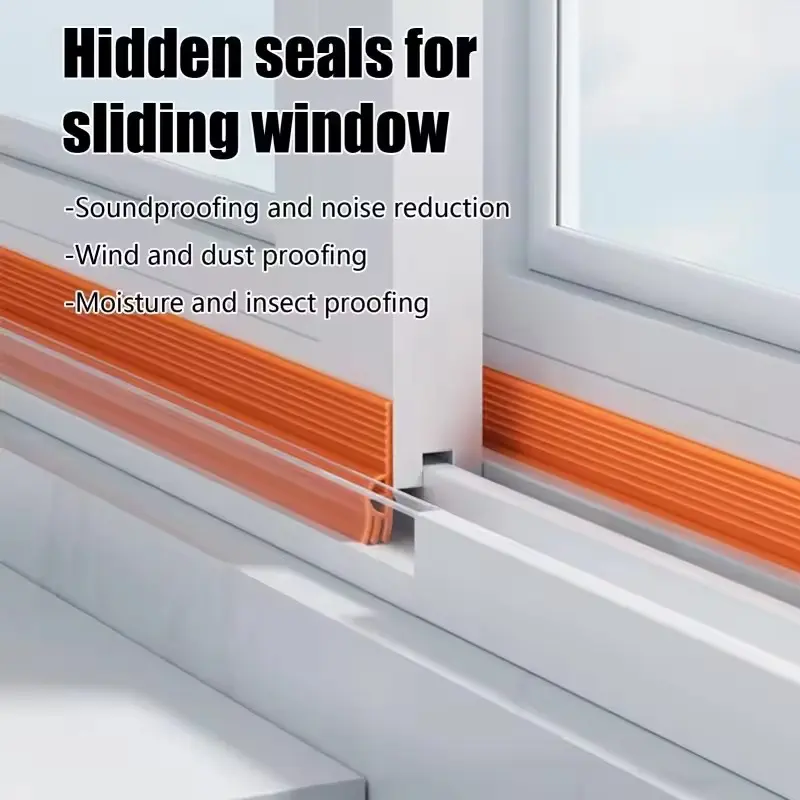 2M New Noise Isolation Sliding Door Window Sealing Strip Windproof Crashproof Weather Stripping TPE Self-adhesive Gap Filling