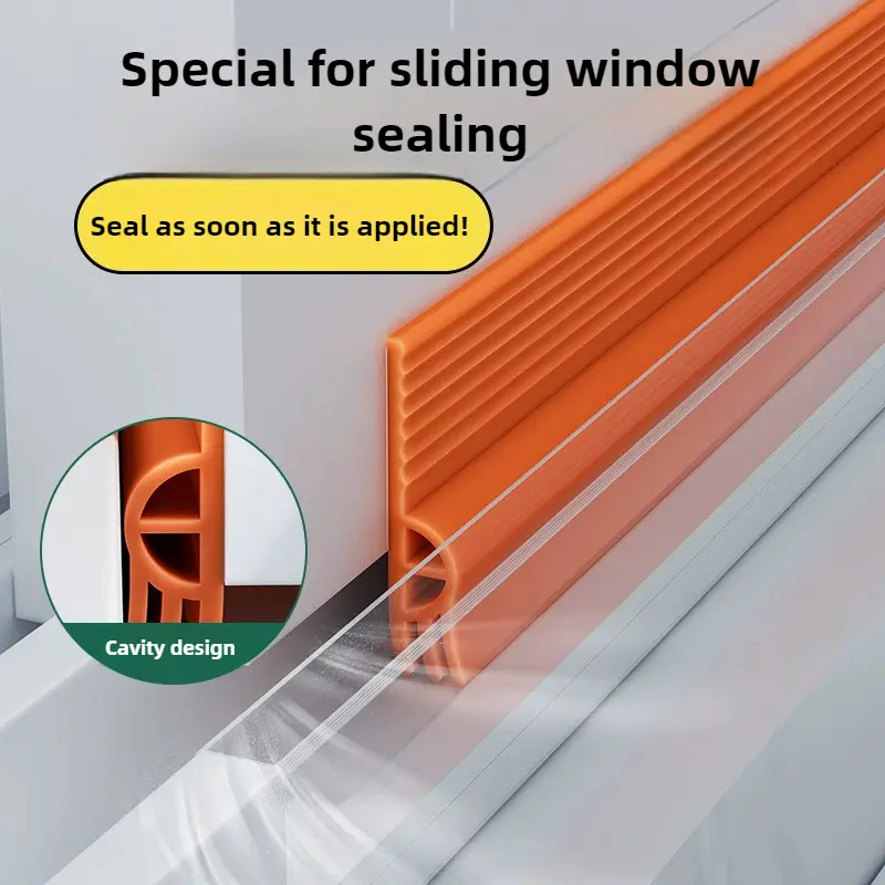 2M New Noise Isolation Sliding Door Window Sealing Strip Windproof Crashproof Weather Stripping TPE Self-adhesive Gap Filling