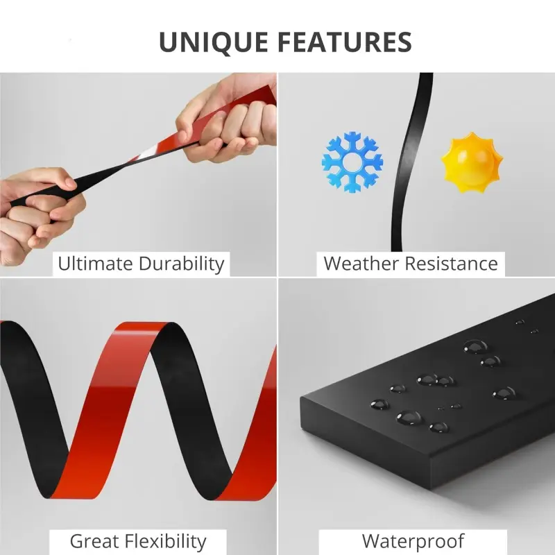 50cm Self Adhesive Rubber Strips DIY High Temperature Resistant Furniture Reduce Vibration Anti-skid Anti-collision Gasket