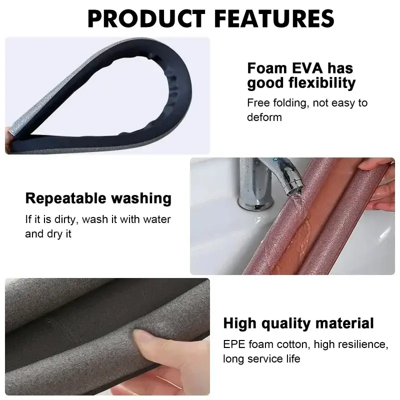 Bilateral Door Seam Door Bottom Sealing Strip Wind and Insect Proof Waterproof and Soundproof Door Sponge Strip Bedroom Door Gap