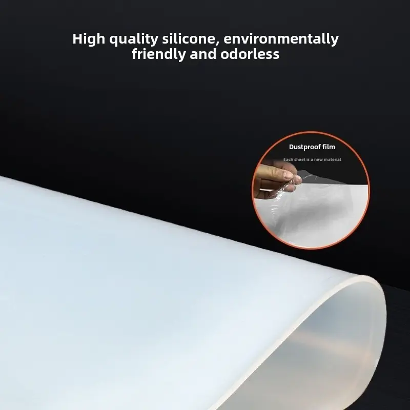 Silicone Gasket Sheet White Sheeting Pad Thickness 1/2/3mm High Temperature No Peculiar Smell Shock Absorption Silicone Pads