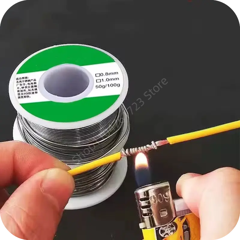 New 50/100g Soldering Tin Wire Low Melt Soldering Tin Wire 0.8mm/1.0mm Tin Melt Rosin Core Roll No-clean FLUX 2.0%
