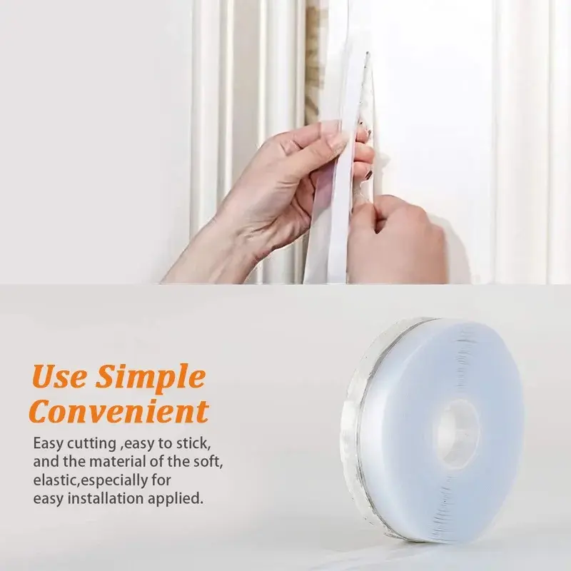 5M Window Weather Stripping Door Draft Blocker Silicone Shower Glass Gaps Side of Door Seal Strip Dust Insulation Noise Tape