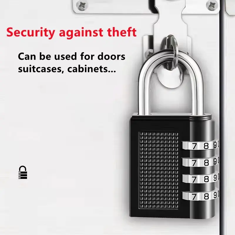 4 Digits Password Code Combination Waterproof Mini Padlock Zinc Alloy Suitcase for Luggage Travel Smart Anti-thieft Code Lock