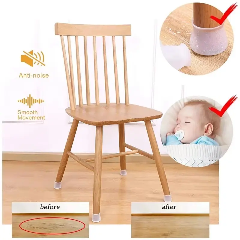 16Pcs Silicone Furniture Non-Slip Legs Pads Chair Leveling Feet Mat Hardwood Floors From Scratches Protectors Mat Home Decor