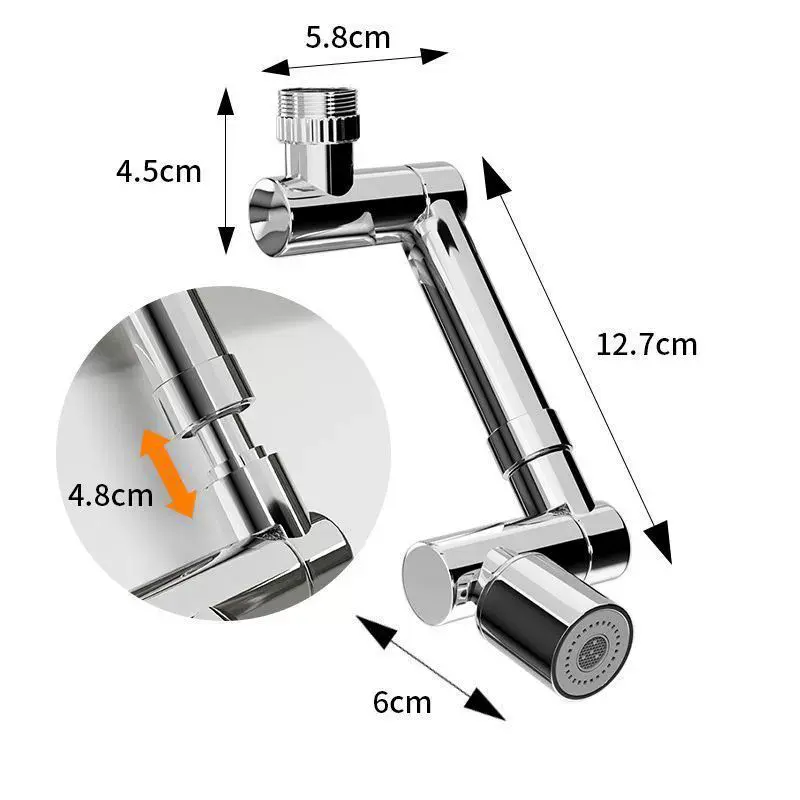 New 1440°Kitchen Scalable Metal Faucet Aerator Bathroom Tap Splash-proof Bubbler Faucet Filter Nozzle Tap Saving Water Extender
