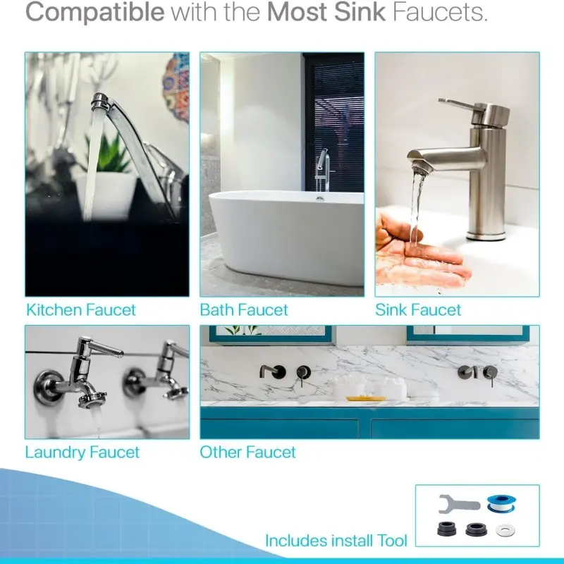 New 1440°Kitchen Scalable Metal Faucet Aerator Bathroom Tap Splash-proof Bubbler Faucet Filter Nozzle Tap Saving Water Extender