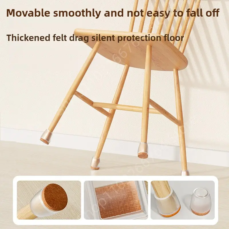 8Pcs Chair Leg Caps Silicone Chair Leg Floor Protectors Felt Furniture Table Leg Pad Furniture Leveling Feet Cover Home Decor