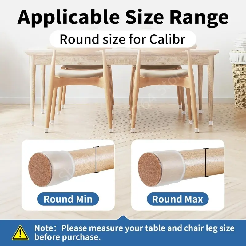 8Pcs Chair Leg Caps Silicone Chair Leg Floor Protectors Felt Furniture Table Leg Pad Furniture Leveling Feet Cover Home Decor