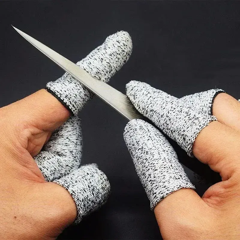 10/50Pcs Anti-Cut Finger Cover Finger Protector Sleeve High-Strength Safety Flexible Anti Cut Fingertip Gloves Kitchen Tool