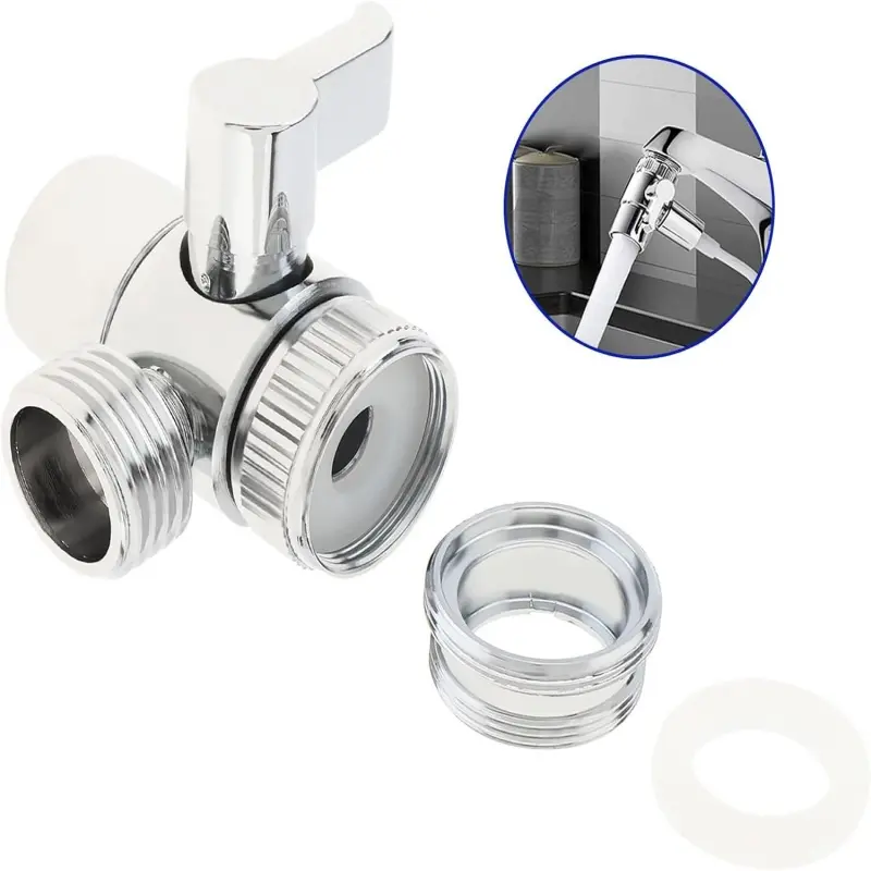 Plastic /Zinc AlloySwitch Faucet Adapter Kitchen Sink Splitter Diverter Valve Water Tap Connector for Shower Bathroom Accessory