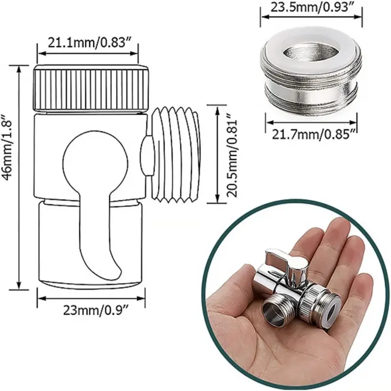 Plastic /Zinc AlloySwitch Faucet Adapter Kitchen Sink Splitter Diverter Valve Water Tap Connector for Shower Bathroom Accessory