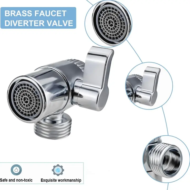 Plastic /Zinc AlloySwitch Faucet Adapter Kitchen Sink Splitter Diverter Valve Water Tap Connector for Shower Bathroom Accessory