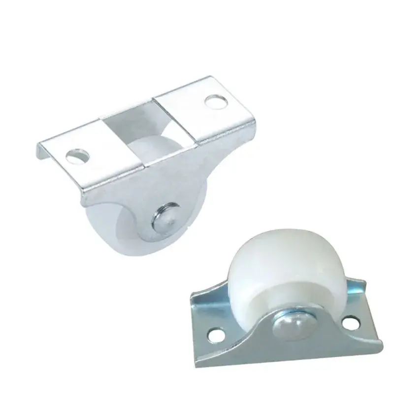 4/8/16pcs White Rail Fixed Casters 1 Inch Small One-Way Wheel Furniture Wheel Plastic Directional Wheel Hardware Accessories