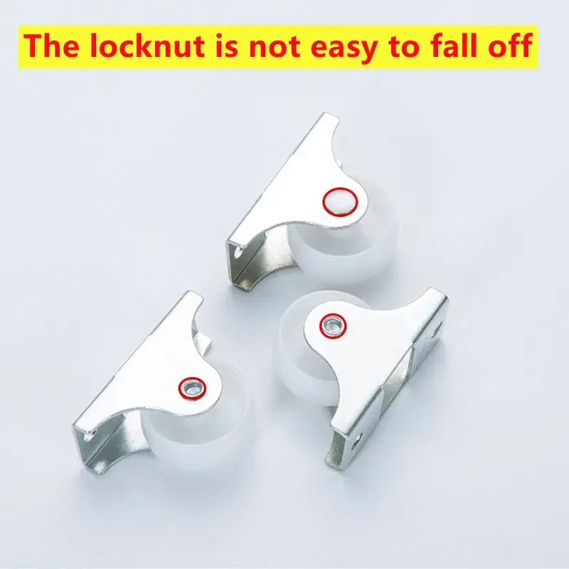 4/8/16pcs White Rail Fixed Casters 1 Inch Small One-Way Wheel Furniture Wheel Plastic Directional Wheel Hardware Accessories
