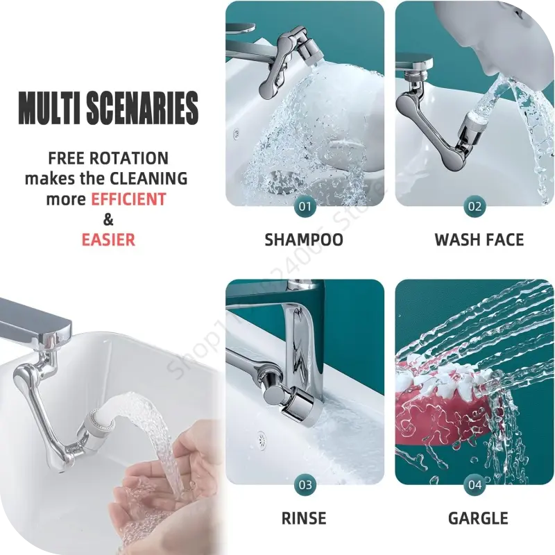 1080° Rotation Faucet Sprayer Head 22/24mm Adaptor Universal Washbasin Faucet Extender Aerator Bubbler Nozzle Kitchen Tap