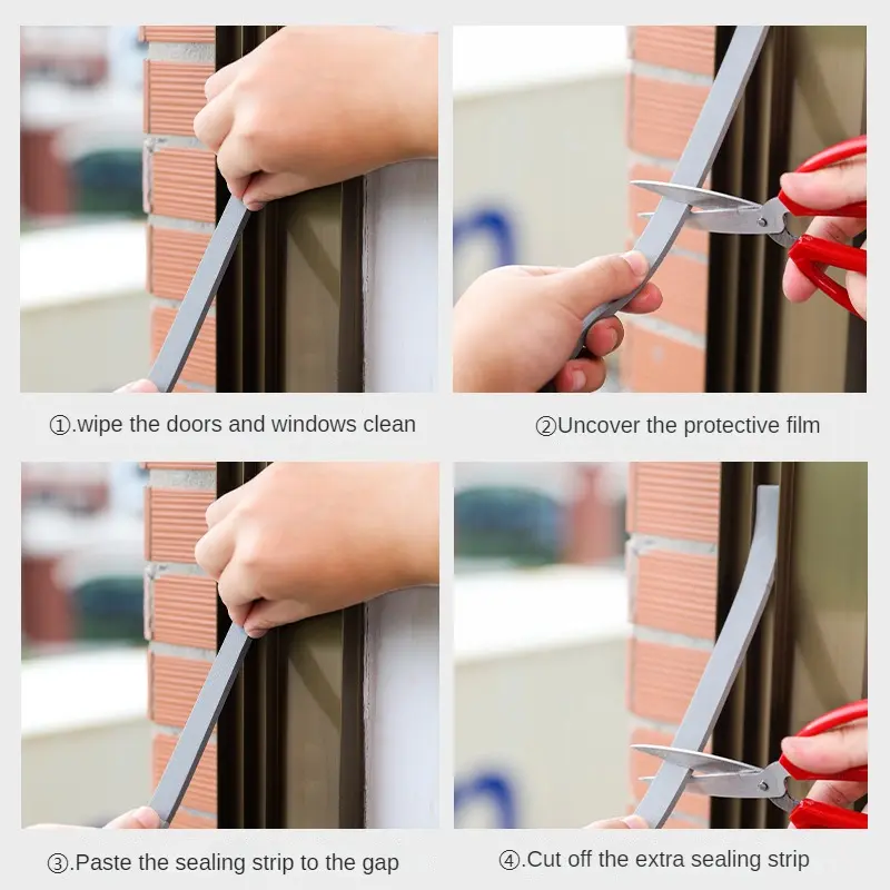 5M Self Adhesive Door Window Sealing Tape Door Window Dustproof Soundproof Sealing Strip Cabinet Door Anti Collision Strip