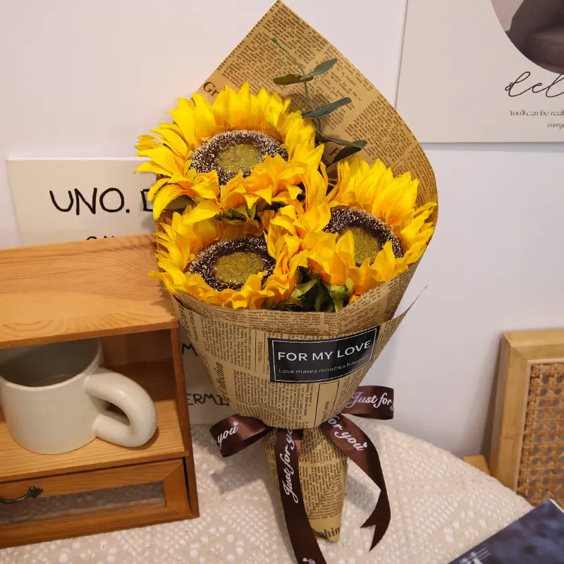 20pcs Retro English Newspaper Kraft Tissue Paper Flower Bouquet Gift Wrapping DIY Handmade Flowers Gifts Packaging Material