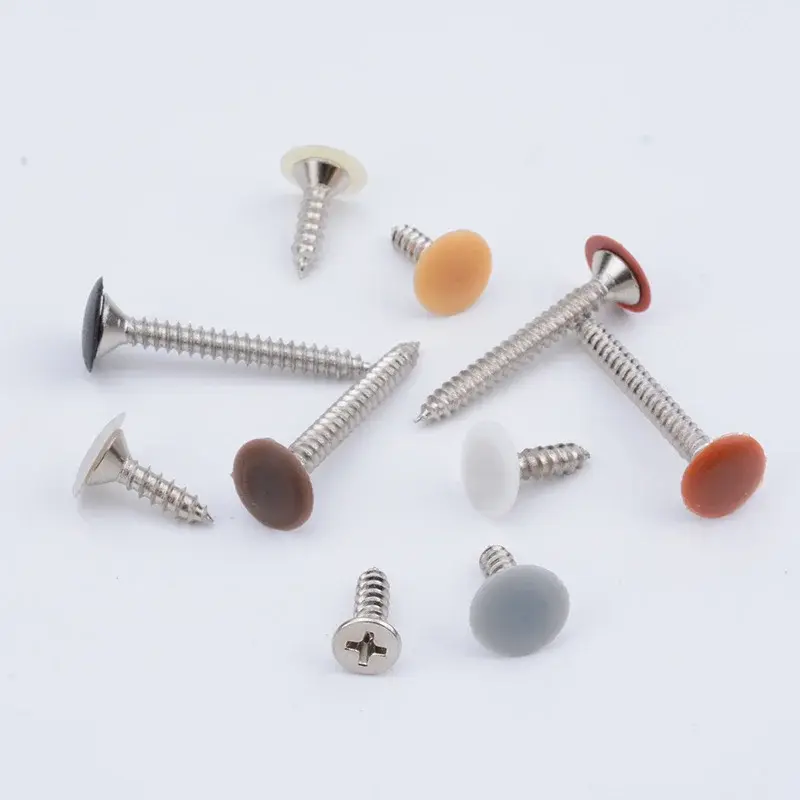 100pcs Plastic Nuts Bolts Covers Snap Self-tapping Screws Exterior Protective Decor Caps Furniture Hardware Accessories