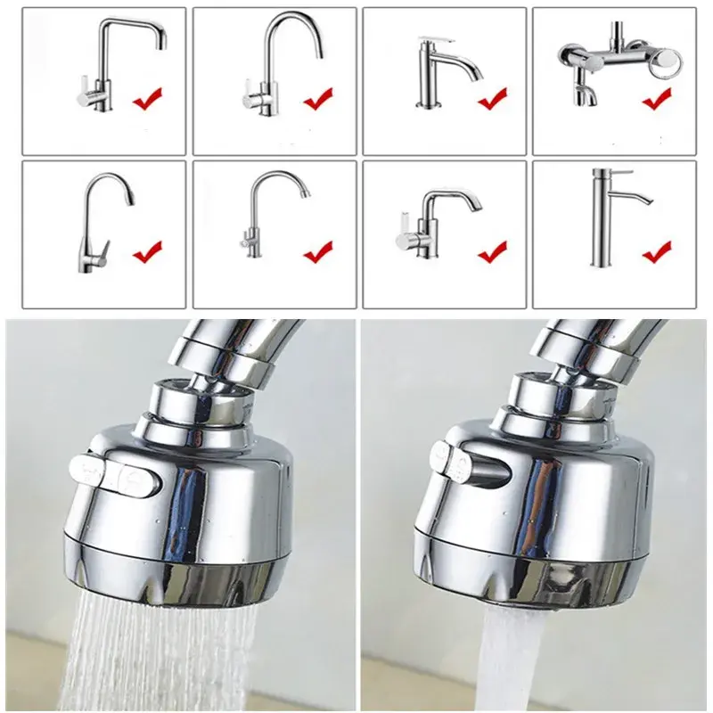 New 360 Degree Swivel Kitchen Faucet Aerator Adjustable 2/3 Modes Sprayer Filter Diffuser Water Saving Nozzle Faucet Connector