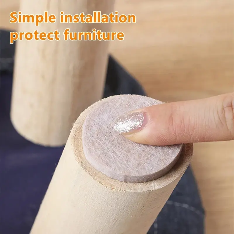 72pcs Felt Chair Leg Pads Furniture Feet Self Adhesive Thicken Mute Anti-Slip Mat Wood Floor Protector Pads Doorknob Bumper Pad