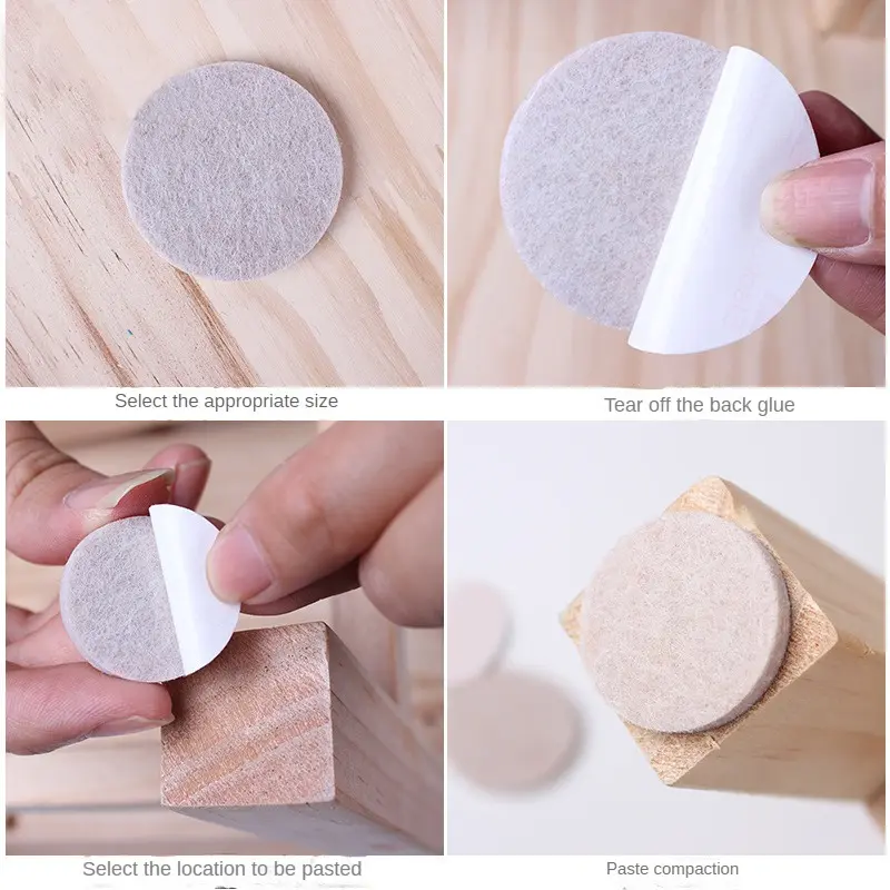 72pcs Felt Chair Leg Pads Furniture Feet Self Adhesive Thicken Mute Anti-Slip Mat Wood Floor Protector Pads Doorknob Bumper Pad