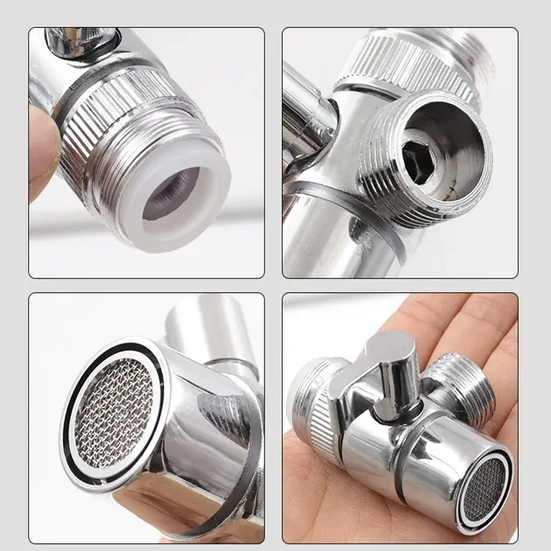 Water Tap Connector Switch Faucet Adapter Kitchen Sink Splitter Diverter Valve for Toilet Shower Bathoom ColdHot Water Separator