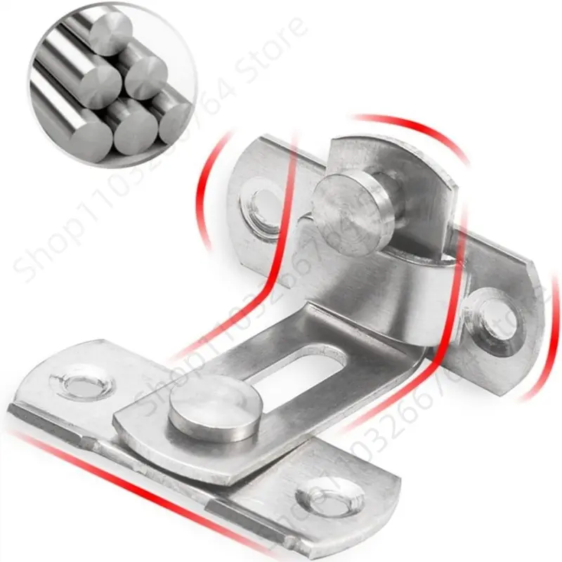 Universal Door Lock Guard Latch Bolt 90° Stainless Steel Toggle Latch Sliding Barn Door Lock Black Iron Right Angle Barn Lock