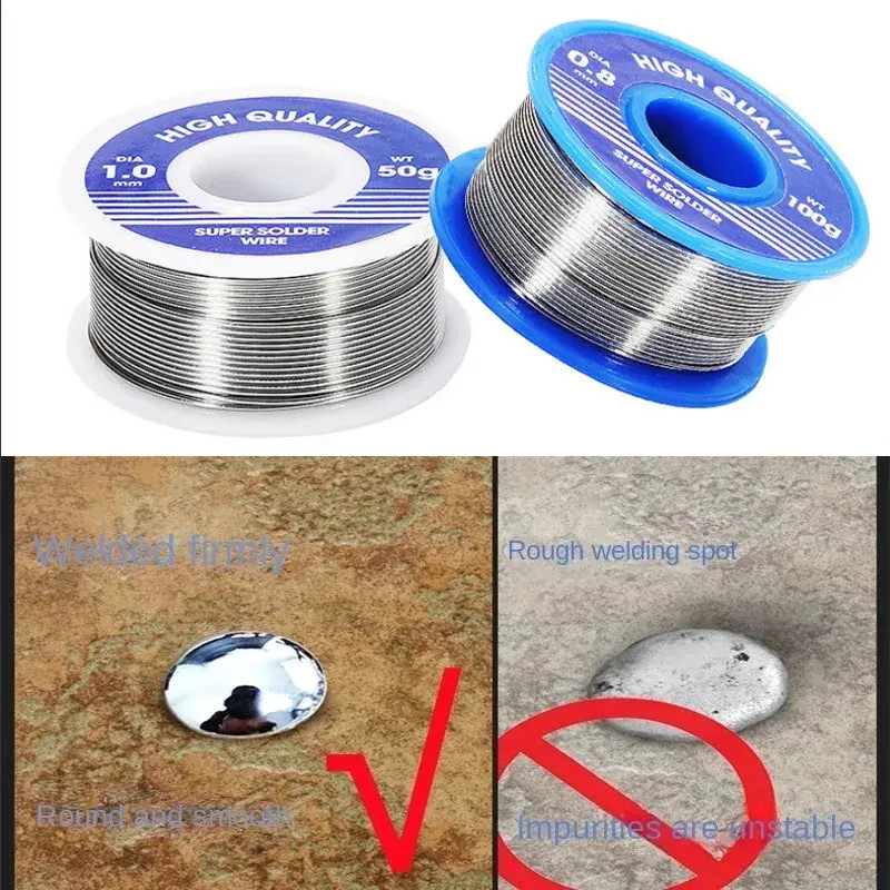 New 50/100g Tin Solder Wire Roll Low Melting No-clean Copper-iron-nickel Battery Pole Piece Welding Rosin Core Solder Wire Reel