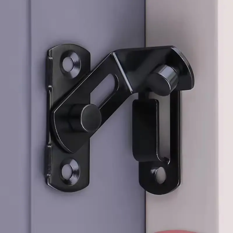Universal Door Lock Guard Latch Bolt 90° Stainless Steel Toggle Latch Sliding Barn Door Lock Black Iron Right Angle Barn Lock