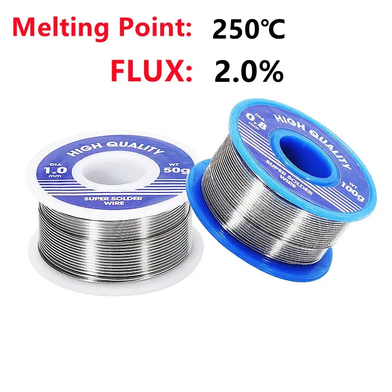 New 50/100g Tin Solder Wire Roll Low Melting No-clean Copper-iron-nickel Battery Pole Piece Welding Rosin Core Solder Wire Reel