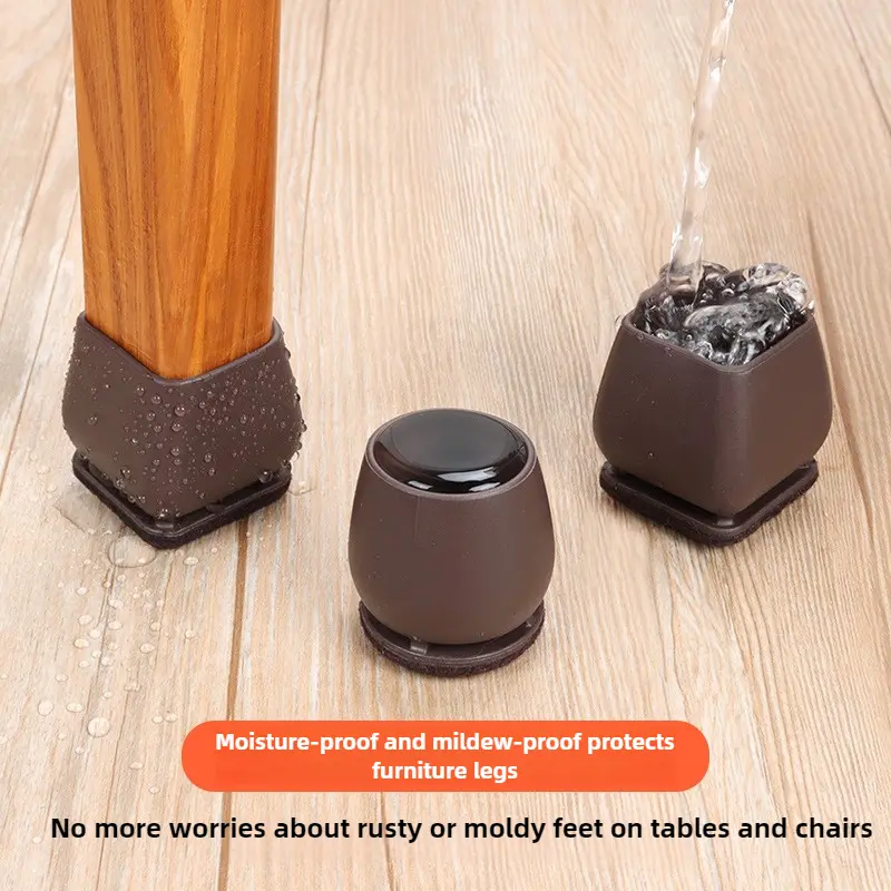 8Pcs Round Chair Leg Floor Protectors with Thick Wrap Felt Pads Mute Silicone Furniture Foot Cover Table Feet Protect Pad