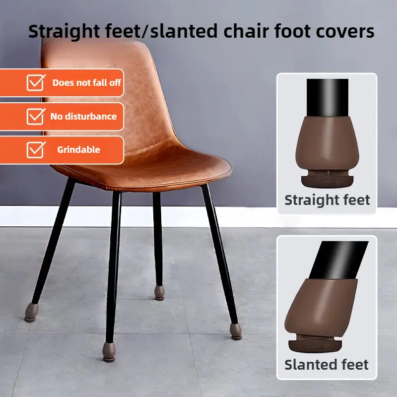 8Pcs Round Chair Leg Floor Protectors with Thick Wrap Felt Pads Mute Silicone Furniture Foot Cover Table Feet Protect Pad