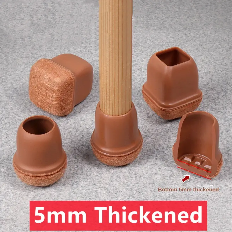 16Pcs Chair Leg Protective Cover Thicken Silicone Thick Wrap Felt Pads Table Legs Mat Floor Protectors Furniture Legs Caps