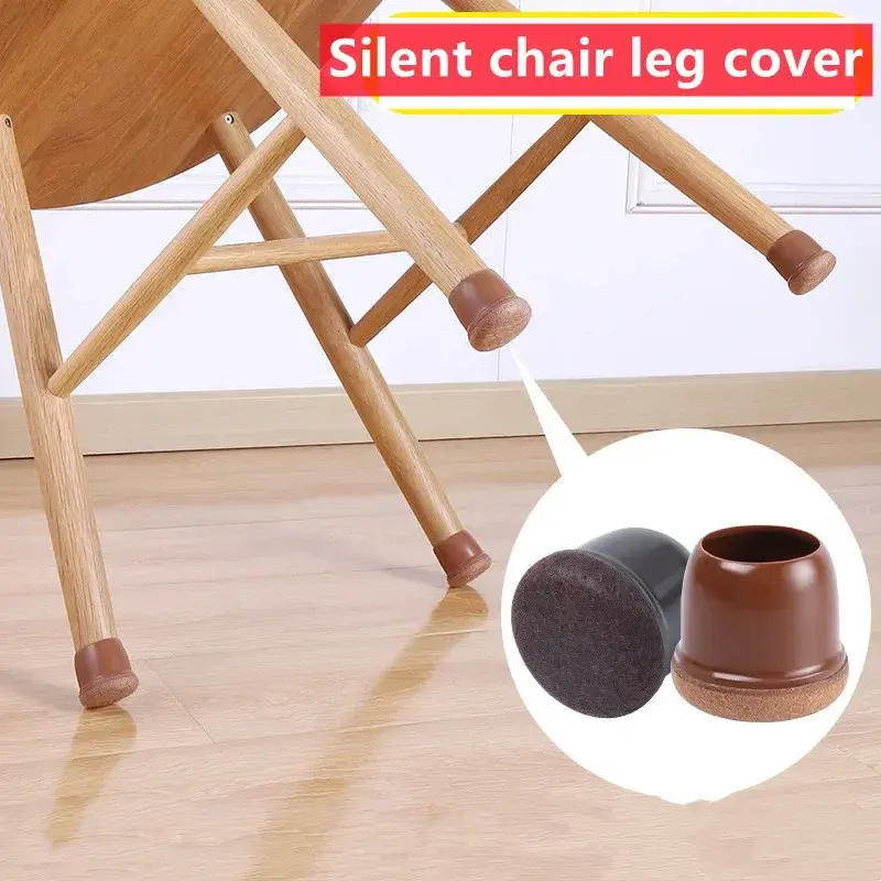 16Pcs Chair Leg Protective Cover Thicken Silicone Thick Wrap Felt Pads Table Legs Mat Floor Protectors Furniture Legs Caps