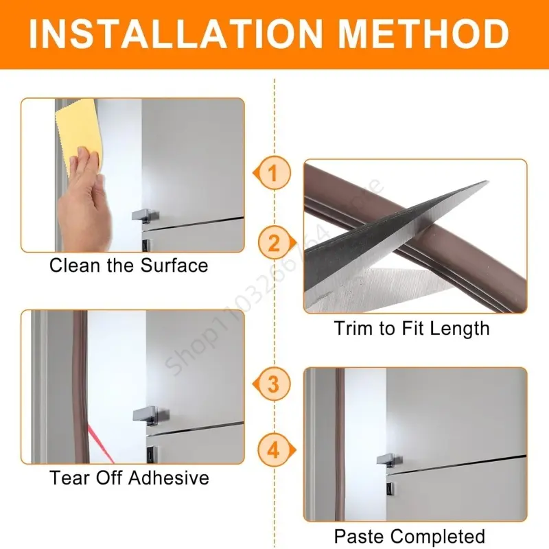6M Security Door Access Door Window Sealing Strip TPE Self-Adhesive Weatherproof Anti-Collision Strip Sound InsulationStrip