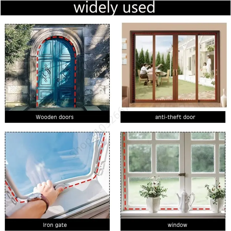 6M Security Door Access Door Window Sealing Strip TPE Self-Adhesive Weatherproof Anti-Collision Strip Sound InsulationStrip