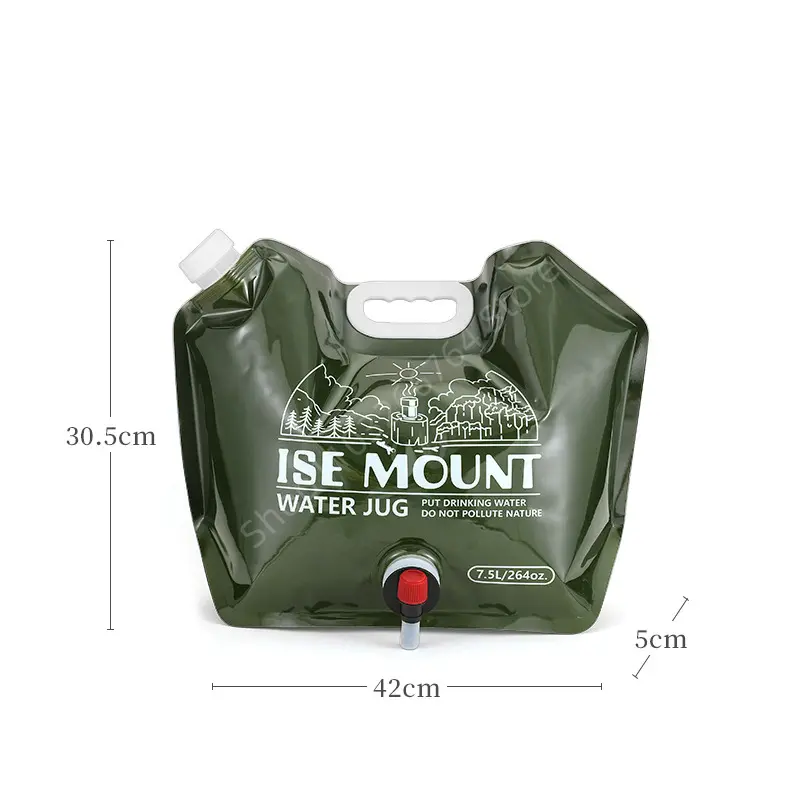 Outdoor 7.5L Portable Foldable Water Storage Bag With Faucet Outdoor Large Capacity for Camping Hiking Water Bottle