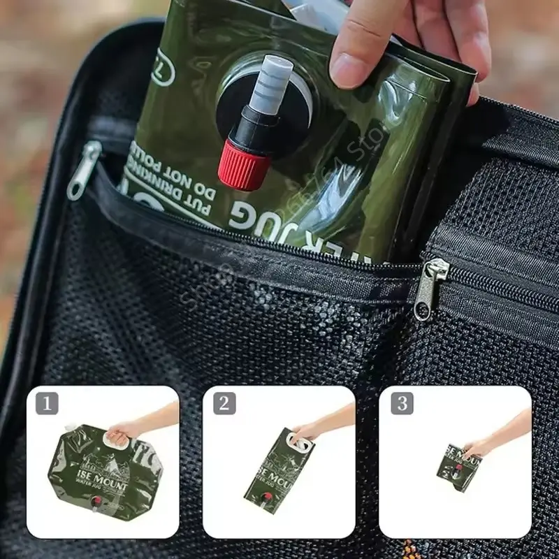 Outdoor 7.5L Portable Foldable Water Storage Bag With Faucet Outdoor Large Capacity for Camping Hiking Water Bottle