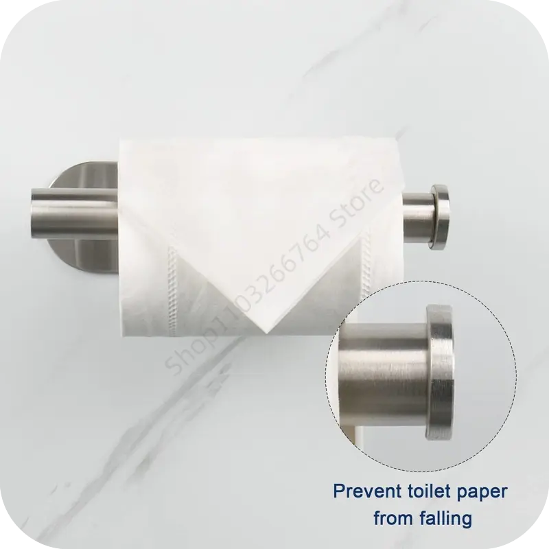 New Stainless Steel Self Adhesive Toilet Paper Towel Holder Wall Mount No Punching Bathroom Kitchen Tissue Towel Roll Dispenser