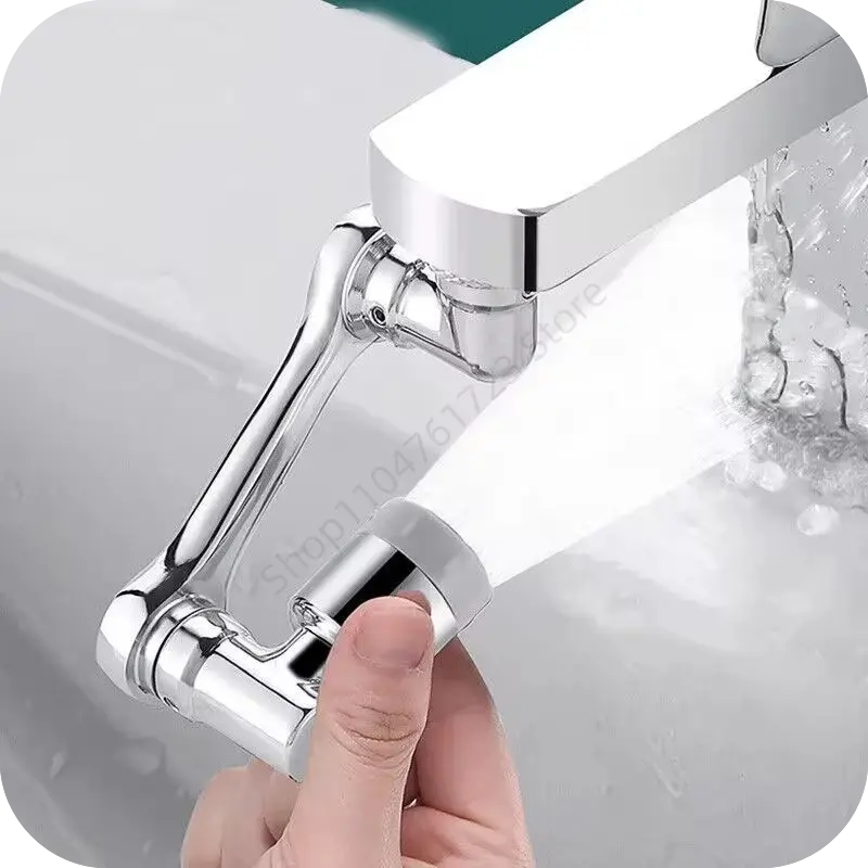 1080° Rotation Kitchen Tap Universal Washbasin Faucet Extender Aerator Bubbler Nozzle Bathroom 2 Spray Modes Tap Extend Adapter