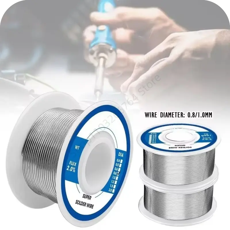 50g/100g Rosin Core Tin Solder Wire 63/37 Solder Wire Dia 0.8mm/1.0mm High Purity Fusible Tin Easy Melt Wire Circuit Repair