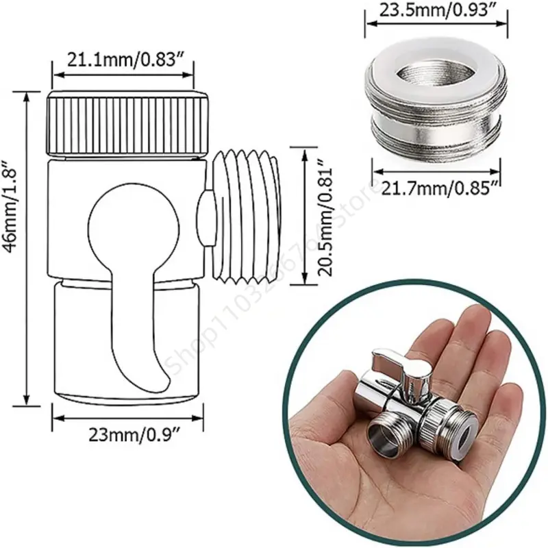 M22/M24 Switch Faucet Adapter Switch Faucet Adapter Kitchen Sink Splitter Diverter Valve Water Tap Connector for Shower Bathroom