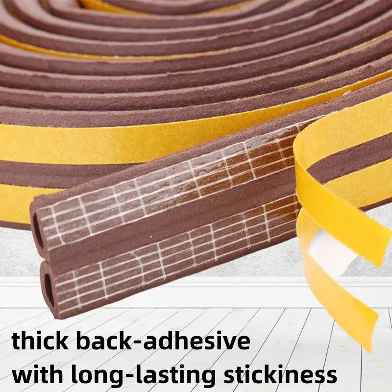 5-10 Meters Door Window Sealing Strip Self Adhesive Dustproof Soundproof Foam Seal Tape Weatherstrip Anti-Collision Rubber Seal