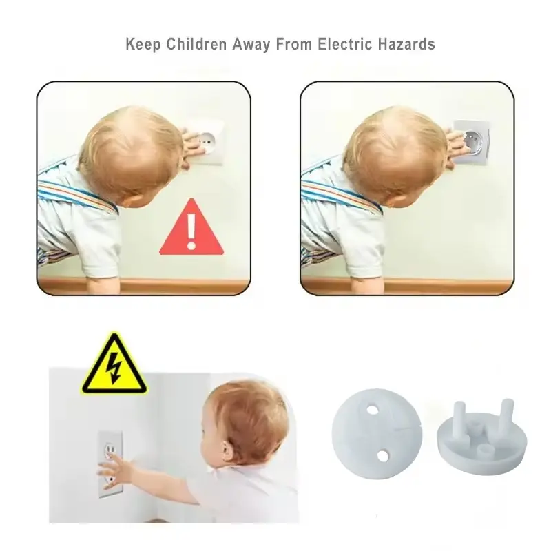 10Pcs Baby Safety Socket Covers Children's Safety European Regulations Socket Cover Power Supply Safety Cover Power Socket