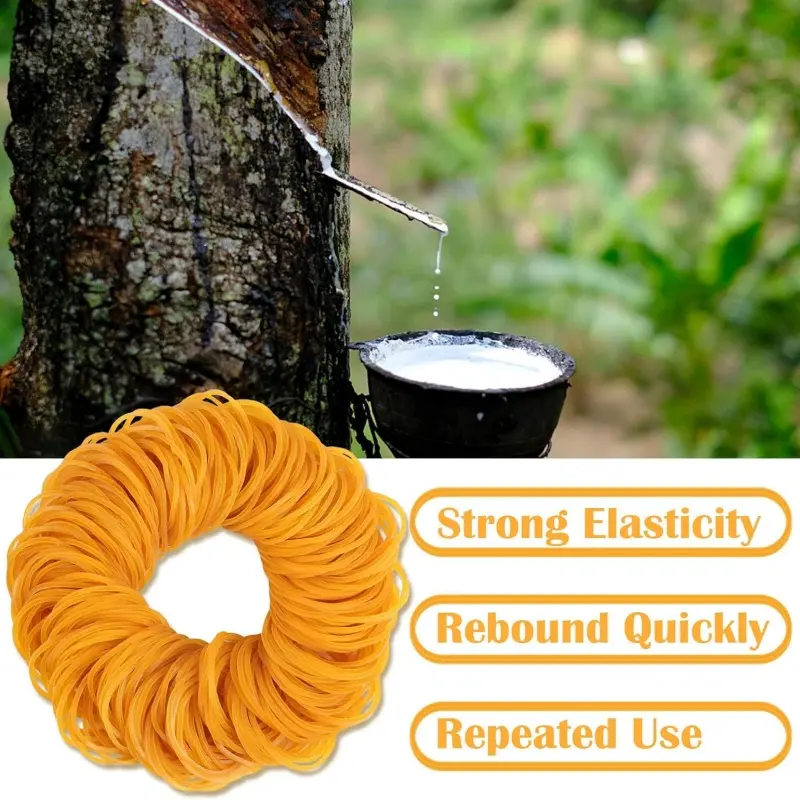 50g Colorful Yellow Elastic Rubber Bands School Office Home Industrial Ring Stretchable Paper Package Holder Rubber Band