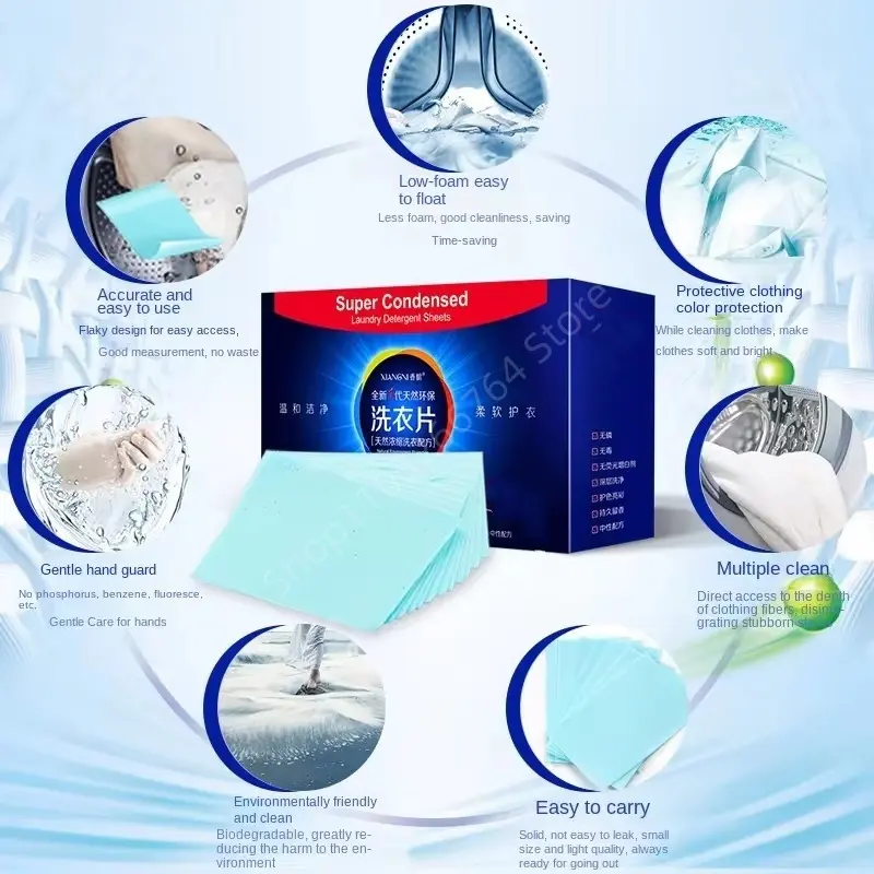 40Pcs Portable Laundry Tablets Efficient Detergent New Fragrance Formula Laundry Detergent Sheet Cleaning Products Washing Soap