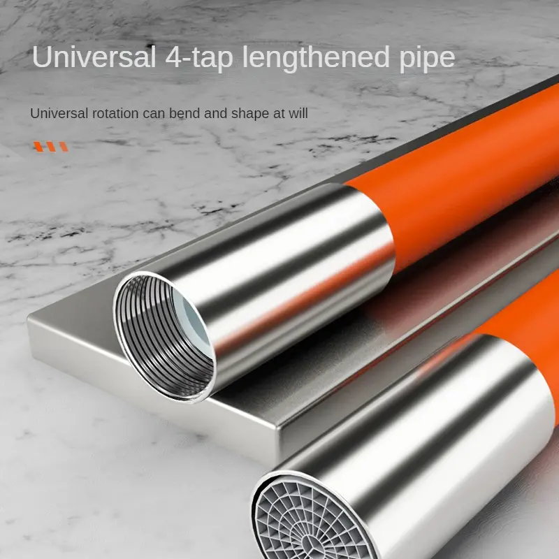 360° Rotation 1/2'' Faucet Extender Bathroom Adjust Free Bending Splashproof Universal Extension Tube Adapter Accessories Nozzle